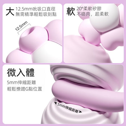 ZEMALIA 友錢花 超可愛小花 吮吸+震動+伸縮+叩擊 多功能女生性玩具 情趣用品08